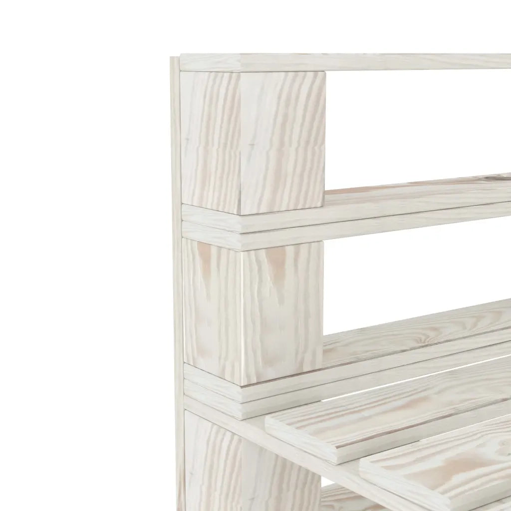 Divano Centrale da Giardino su Pallet in Legno Bianco 49334