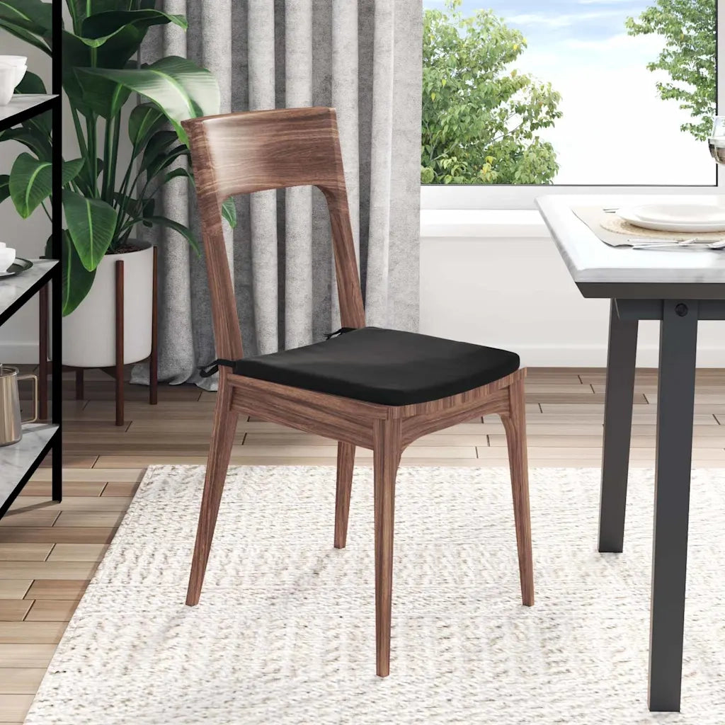 Cuscini per Seduta 4 pz | Cuscini per sedie Nero 40 x 40 x 3 cm Velluto