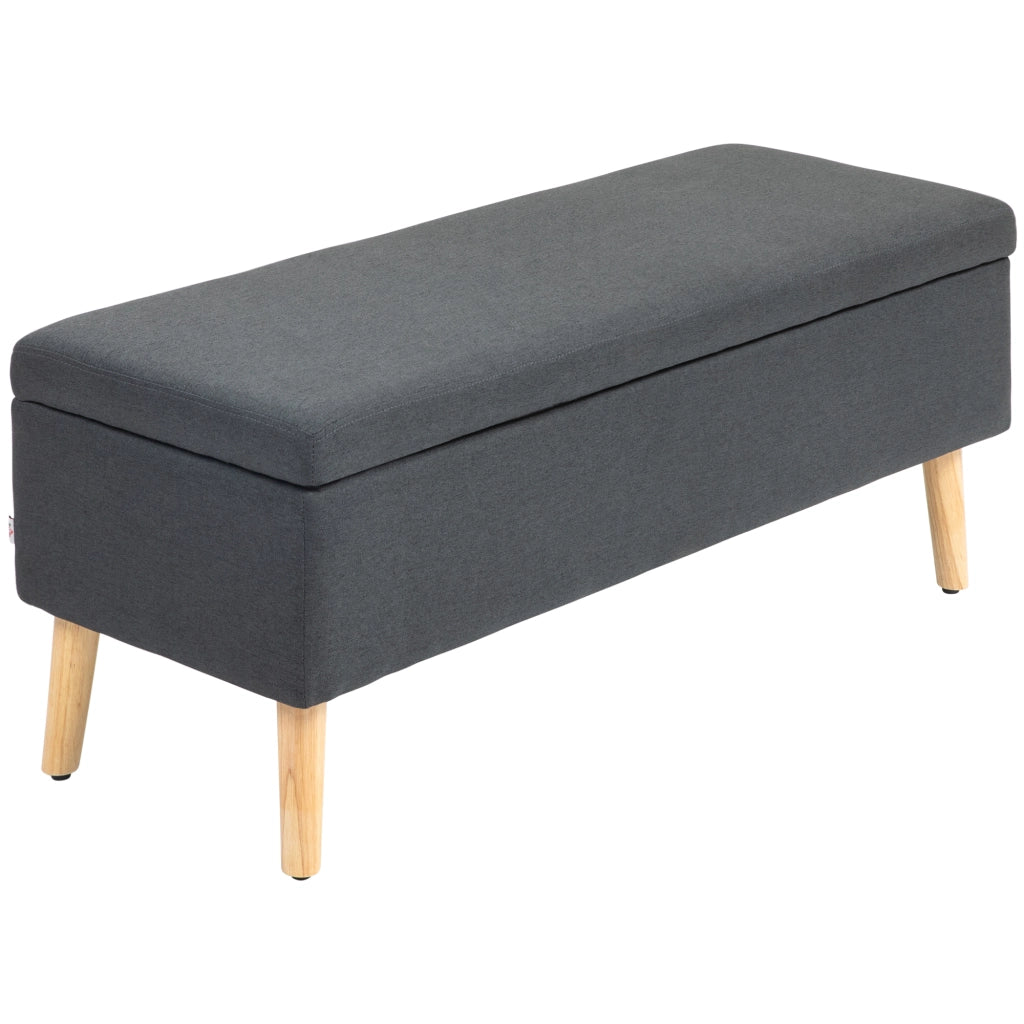 Letto imbottito con contenitore in tessuto ¨C zephmum ¨C grigio scuro 110x39x45 cm