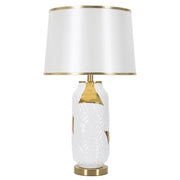 Lampada da Tavolo VKH102, Bianco, Ceramica, 40x40x70 cm