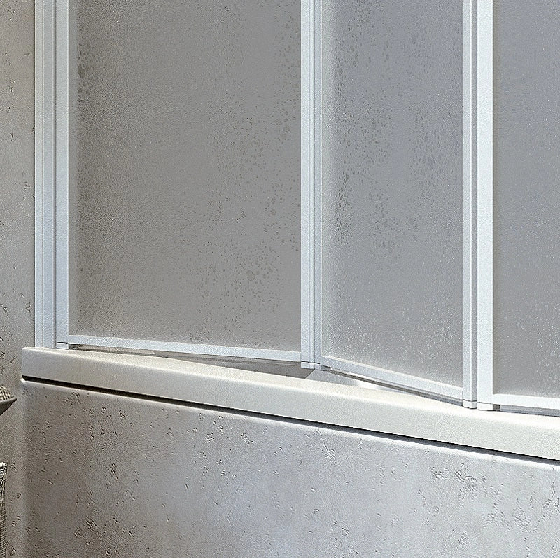 Parete vasca box pieghevole a libro 112, 134, 155cm acrilico CAROLA Bianco,L.133 H.140 cm (6 pannelli)