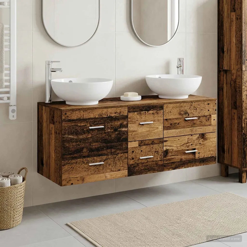 Set di mobili per il bagno 3 pz Legno antico 3405913