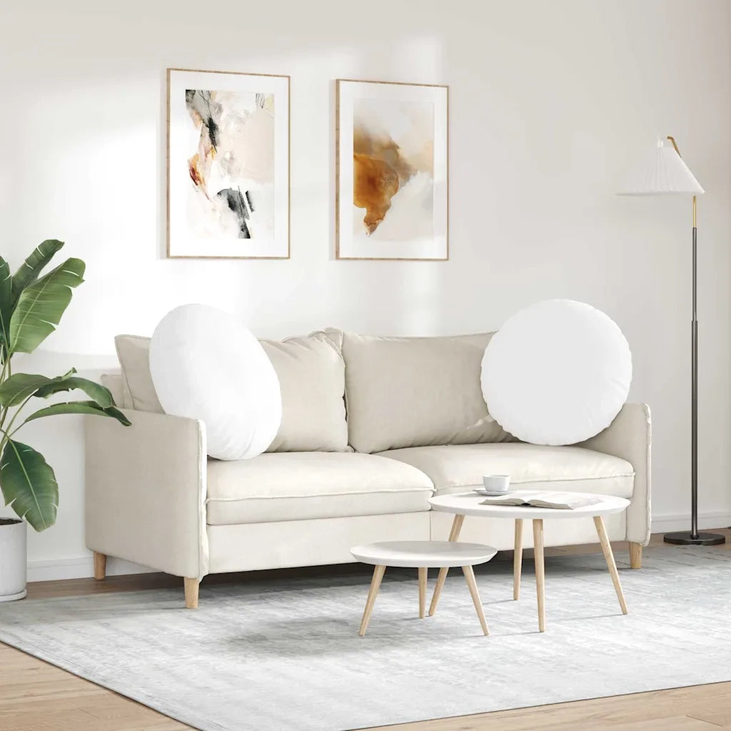 Cuscini per Seduta 2 pcs Bianco Ø80 x 29 cm Tessuto 42014242