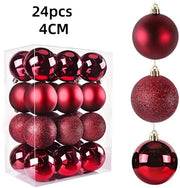 Set di 24 palline di Natale - palline di Natale in plastica rossa - piccolo formato, adatto per la decorazione dell'albero di Natale (4 cm)