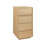 Cassettiera alta con 4 cassetti effetto legno, marrone naturale