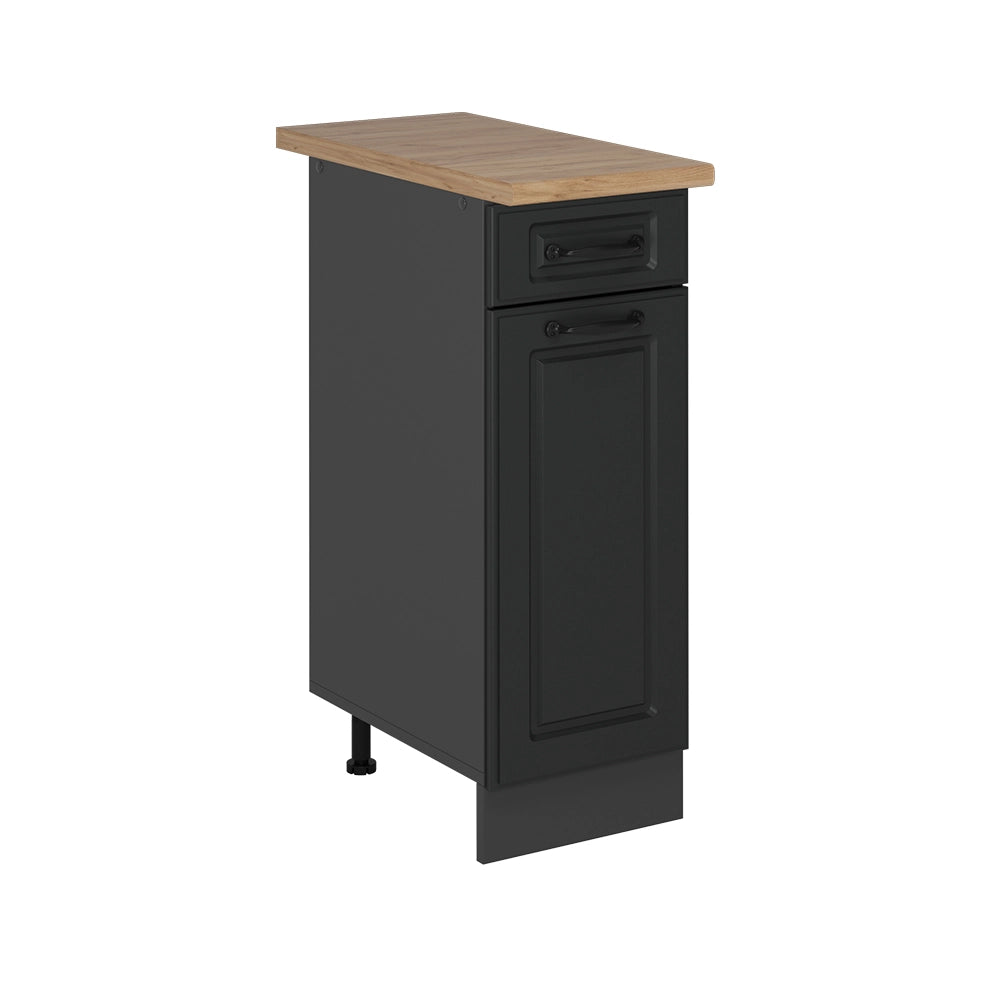 Vicco Mobiletto base per cucina Antracite casa di campagna 30 cm , PL Rovere