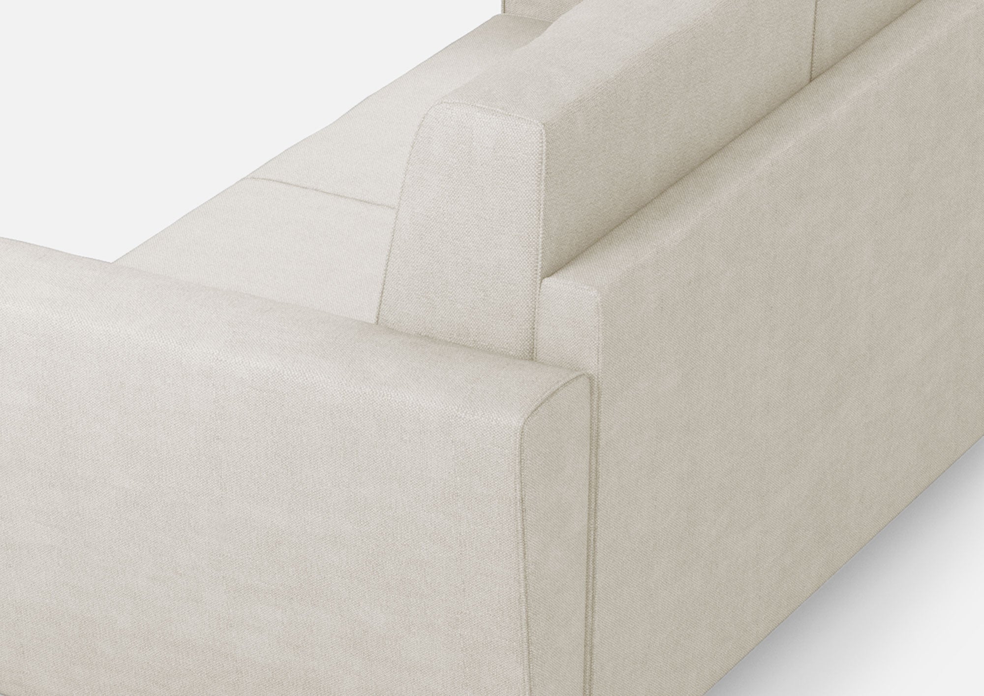 Divano 2 Posti 152x85x85 cm Yasel in Tessuto Latte