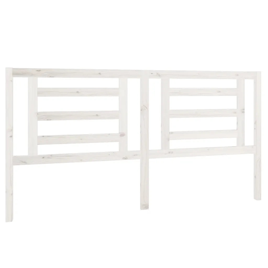 Testiera per Letto Bianca 186x4x100cm in Legno Massello di Pino 818836