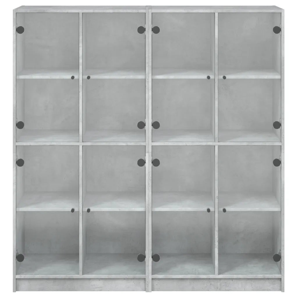 Libreria Ante-Scaffale per Libri-Mobile di Stoccaggio Grigio Cemento 136x37x142 cm in Legno Multistrato 673652