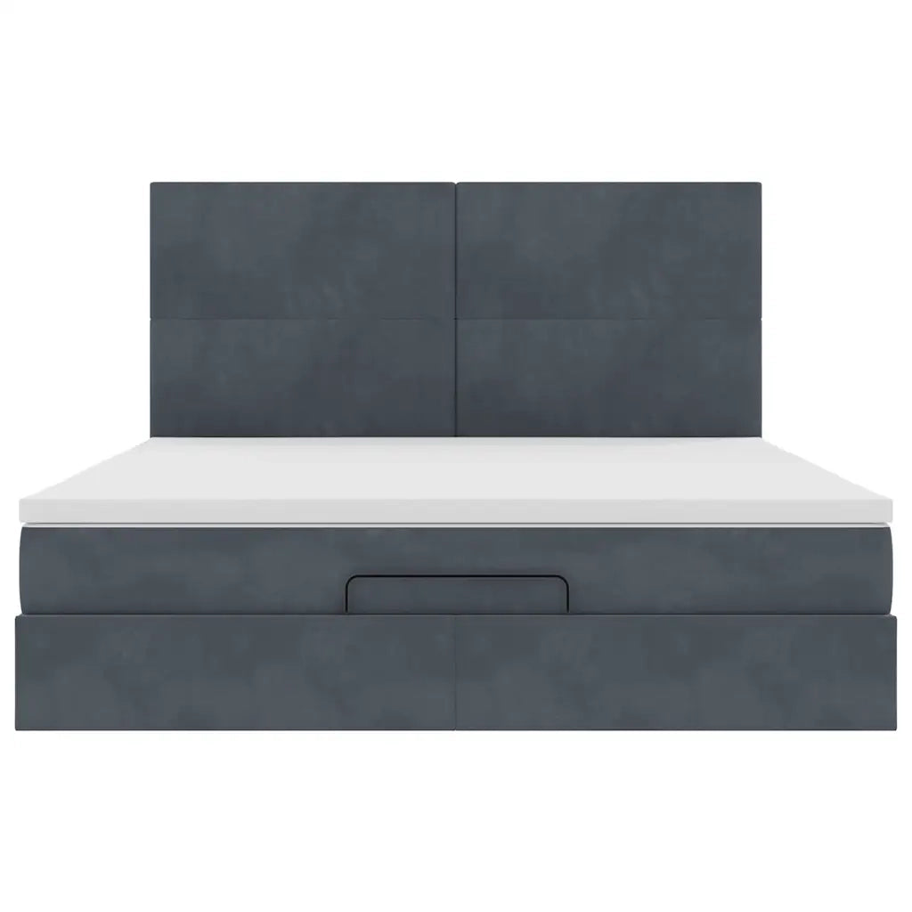 Struttura Letto Pouf con Materassi 180x200 cm Velluto