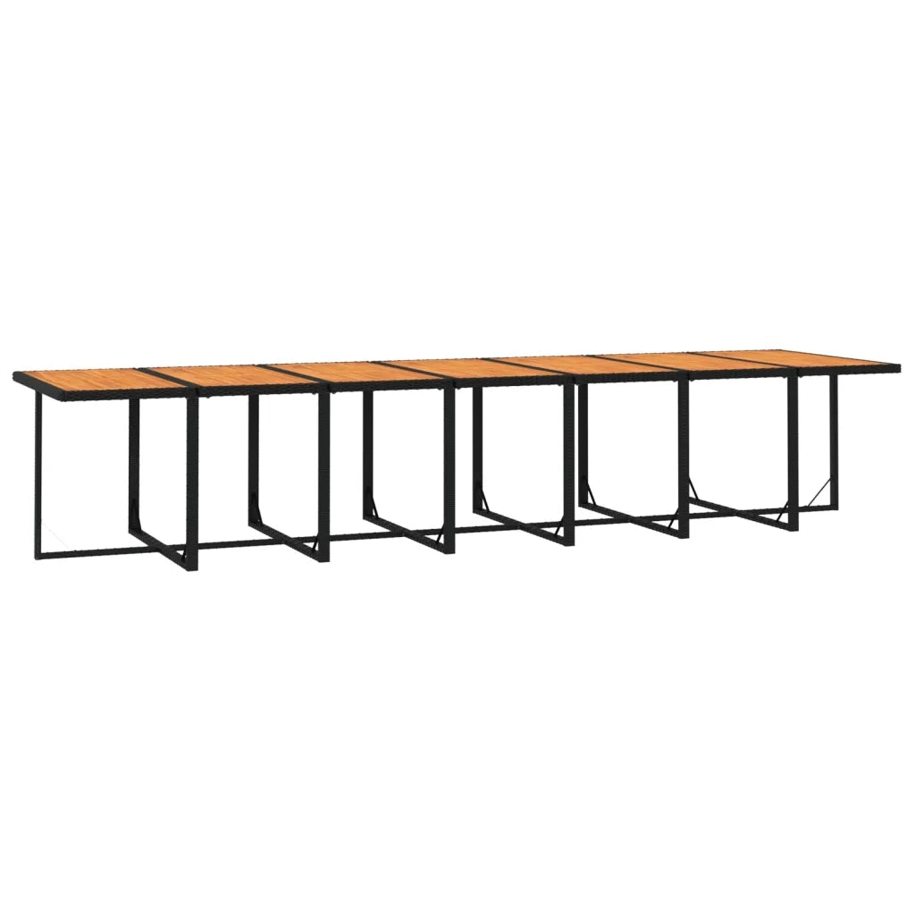 Set da Pranzo da Giardino 19 pz con Cuscini in Polyrattan Nero 3095657