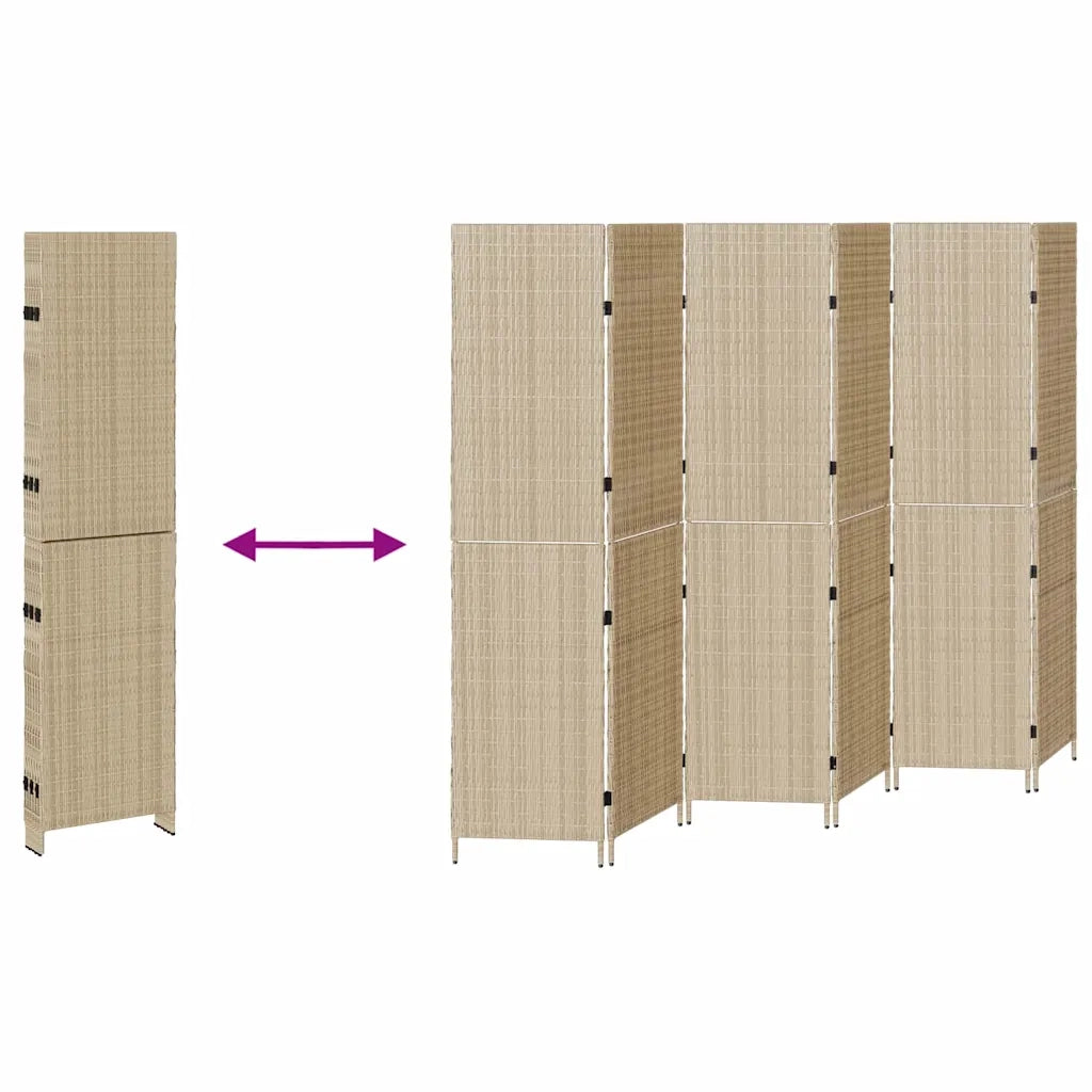 Divider per stanze | Paravento | Divisorio Ambienti Beige 292 x 180 cm polyrattan