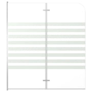 Cabina da Bagno 120x140 cm in Vetro Temperato a Righe CFW7075214