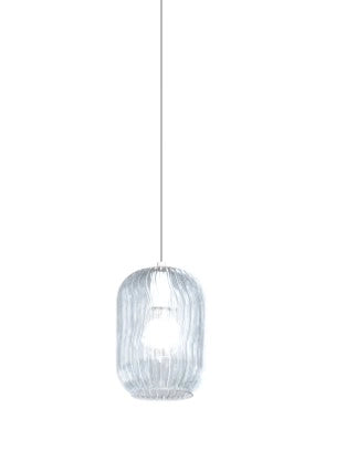 SOSPENSIONE CROMO 5 LUCI TONDA VETRI TR + AM + FU + VE + BL 1181CR-S5 T-MC