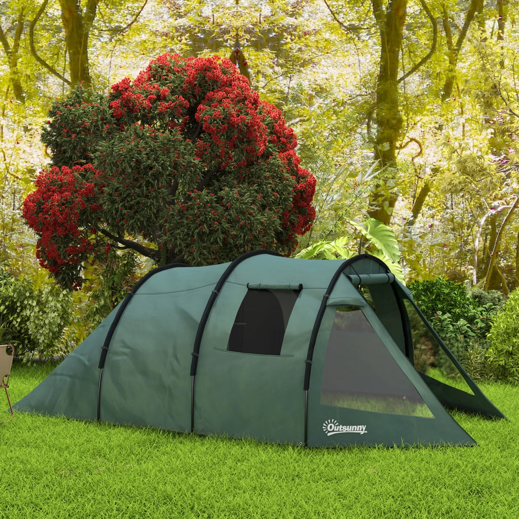 Tenda da campeggio 3-4 persone 2 stanze verde ¨C zephmum ¨C 4,75x2,64x1,72 m