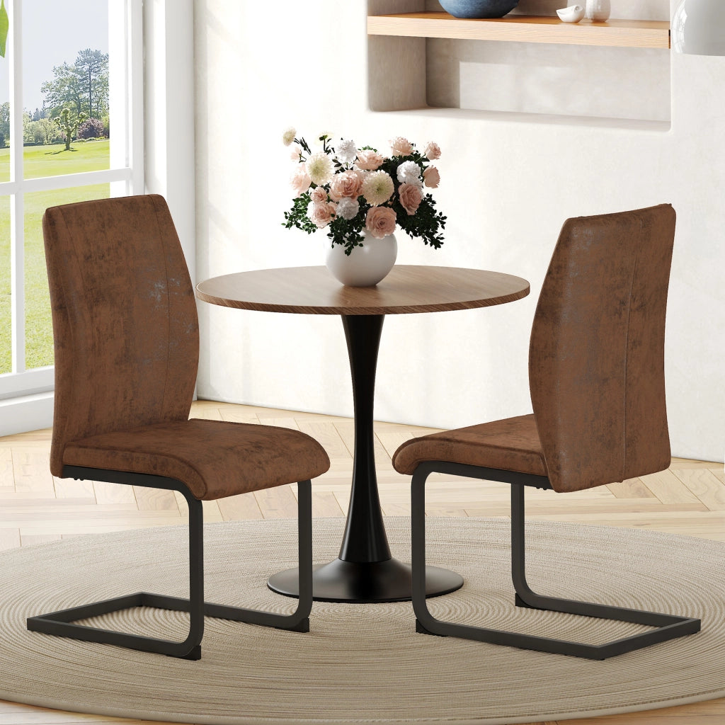 SEDIA da pranzo ergonomica Set da 2 pezzi 43x44,5x5 cm tessuto marrone
