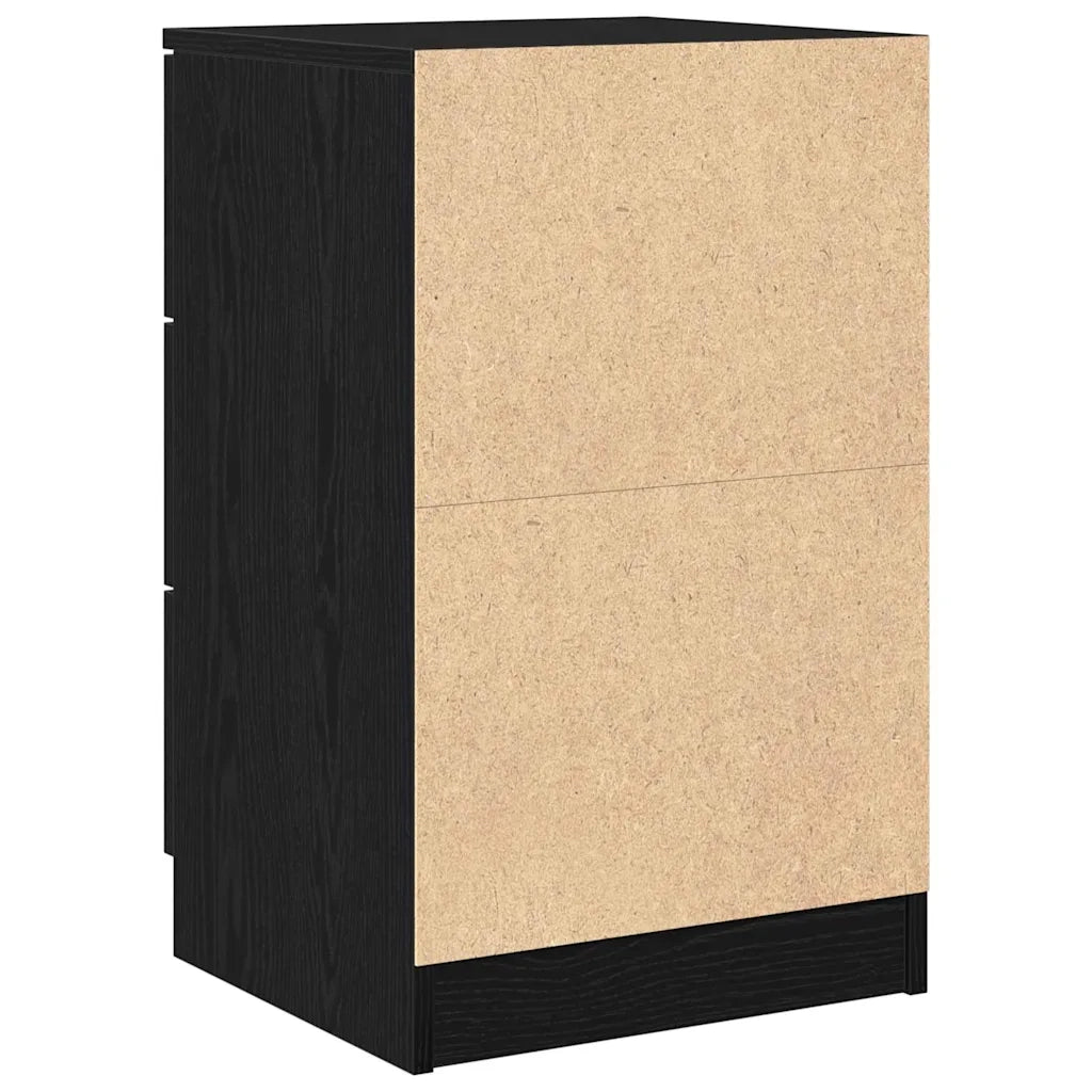 Comodino | Armadio da Notte | Mobiletto da notte Rovere Nero 40 x 65 x 65 cm Legno multistrato