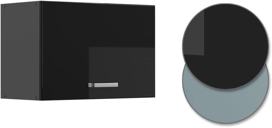 Pensile da cucina R-Line, Nero lucido, 60 cm Piatto, per la libera combinazione all'interno di sistemi cucina modulari