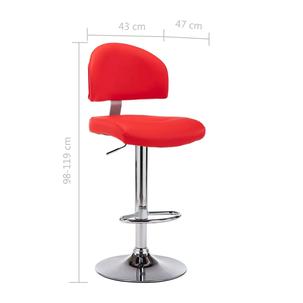Sgabello da Bar Rosso in Similpelle