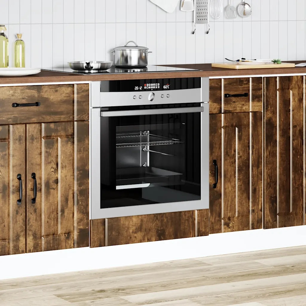 Pensile da cucina | Armadio Forno Lucca Rovere Fumo in Legno Multistrato