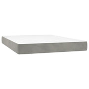 Materasso a Molle Insacchettate Rigidit¨¤ Media Grigio Chiaro 140x210x20 cm in Velluto