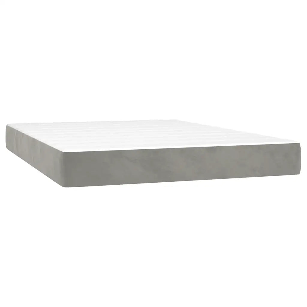 Materasso a Molle Insacchettate Rigidit¨¤ Media Grigio Chiaro 140x210x20 cm in Velluto