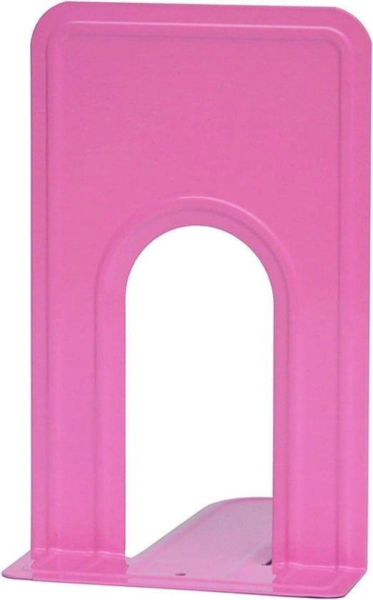 Sostegni per libri verniciati a prova di slip, sostegni robusti e stabili per pannelli, sostegni metallici antislip per ufficio, fermacarte per libri/CD/DVD (2 paia/4 pezzi, M: 126*150*190mm) - rosa