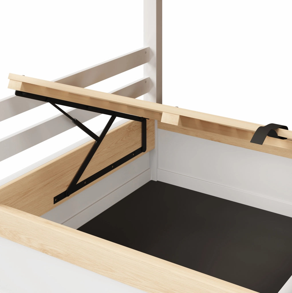 Letto a castello 90x200 cm con vano contenitore idraulico