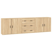 Credenze 3 pz | Madia | Buffet da pranzo | Armadio da pranzo Rovere Sonoma in Legno Multistrato