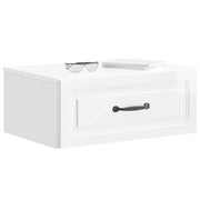 Set di 2 Comodini | Armadio da Notte | Mobiletto da notte a muro Bianco Lucido 49 x 34,5 x 20 cm