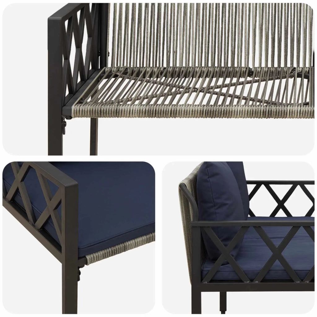 Panchine da esterno 2 -Seater 116 x 56 x 75 cm polyrattan 42025355