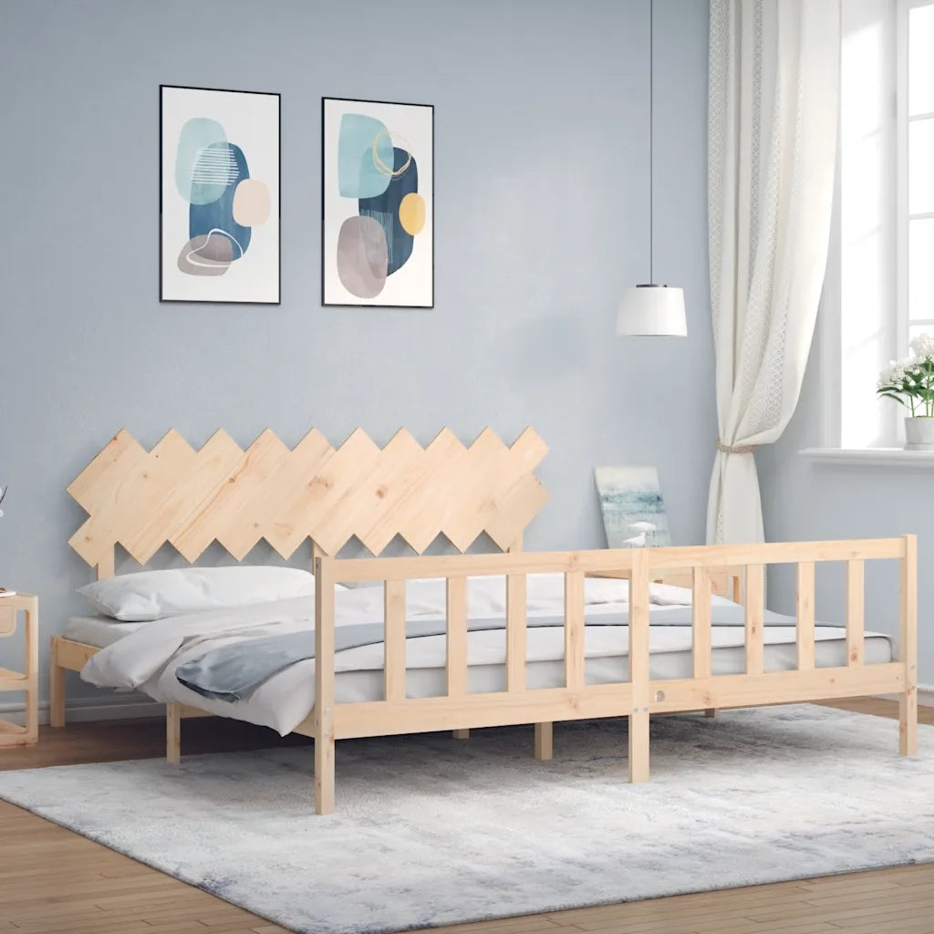 Giroletto senza Materasso-Struttura Letto 200x200 cm in Legno Massello di Pino 439997