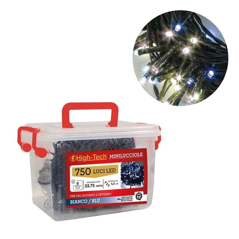 HIGH-TECH BOX CON FILO DA 750 LED IN COLORE BIANCO E BLU OKX