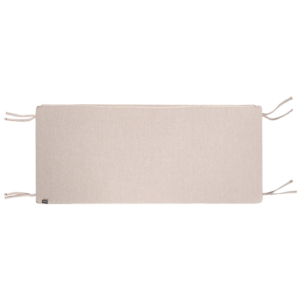 Cuscino per panche da esterno con lacci e rivestimento sfoderabile in tessuto beige con lacci, resistenti ai raggi UV e idrorepellenti