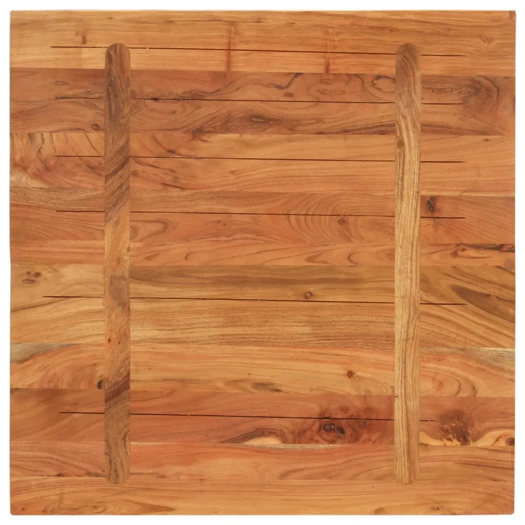 Piano Tavolo 70x70x3,8 cm Quadrato Legno Massello di Acacia