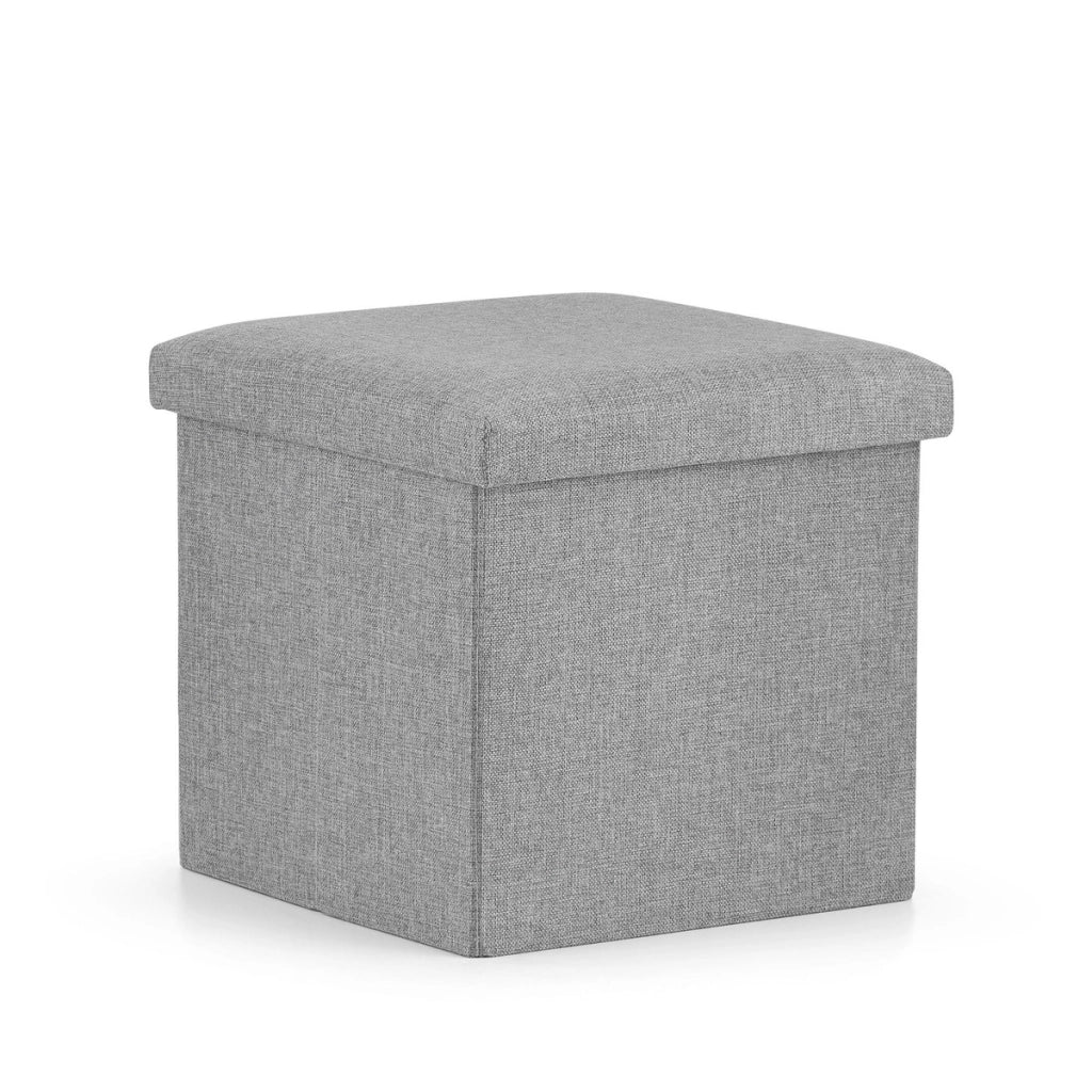 Pouf contenitore pieghevole Oskar in tessuto Oxford grigio