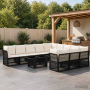 Set Divano da Giardino 12 pz Nero polyrattan 3436549