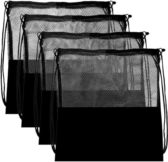 Tas a rete a 4 corde - Sacchetto da trekking - Zaino regolabile - Rete per fitness - Nettare extra grande - Materiale respirabile - Corda per sacchetto