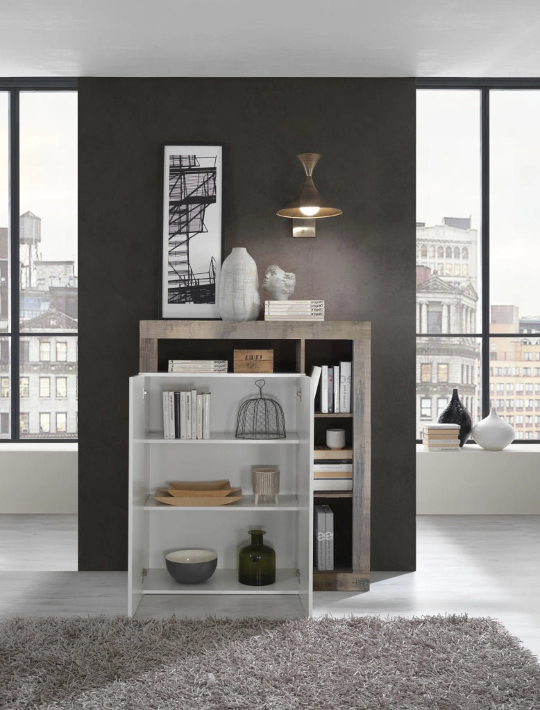 Credenza AMOS bianco/pero