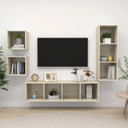 Set Porta TV 4 pz Rovere Sonoma in Truciolato cod mxl 62103