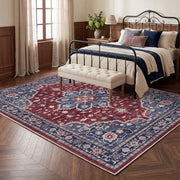 Tappeto Vintage 200 x 300 cm - Lavabile - Bassopoli - Antiscivolo - Facile da mantenere - Stile Retro con effetto vintaggio - Tappeto da pavimento