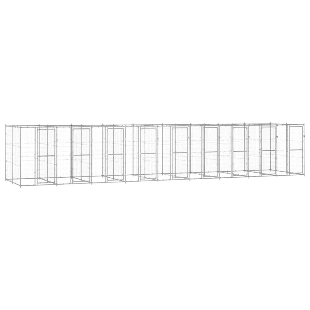 Recinto per animali da esterno per cani in acciaio zincato 21,78 m² 02_0000412