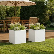 Vaso da giardino 2 pz Bianco 25 x 25 x 25 cm 8004941