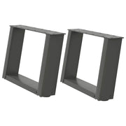 Set di 2 gambe per tavolino da caffè a forma di U design moderno stabilità regolabile 40 x 30 cm acciaio antracite 02_0057027