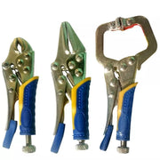 SET 3 CHIAVE PINZA PINZE SCATTO 4" 5" AUTOBLOCCANTE A PRESSIONE REGOLABILE
