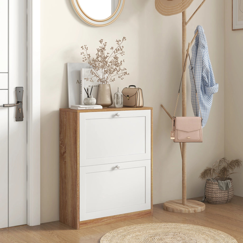 Scarpiera con 3 Ripiani Regolabili ¨C zephmum ¨C Truciolato MDF Bianco 60x24.5x75.5 cm