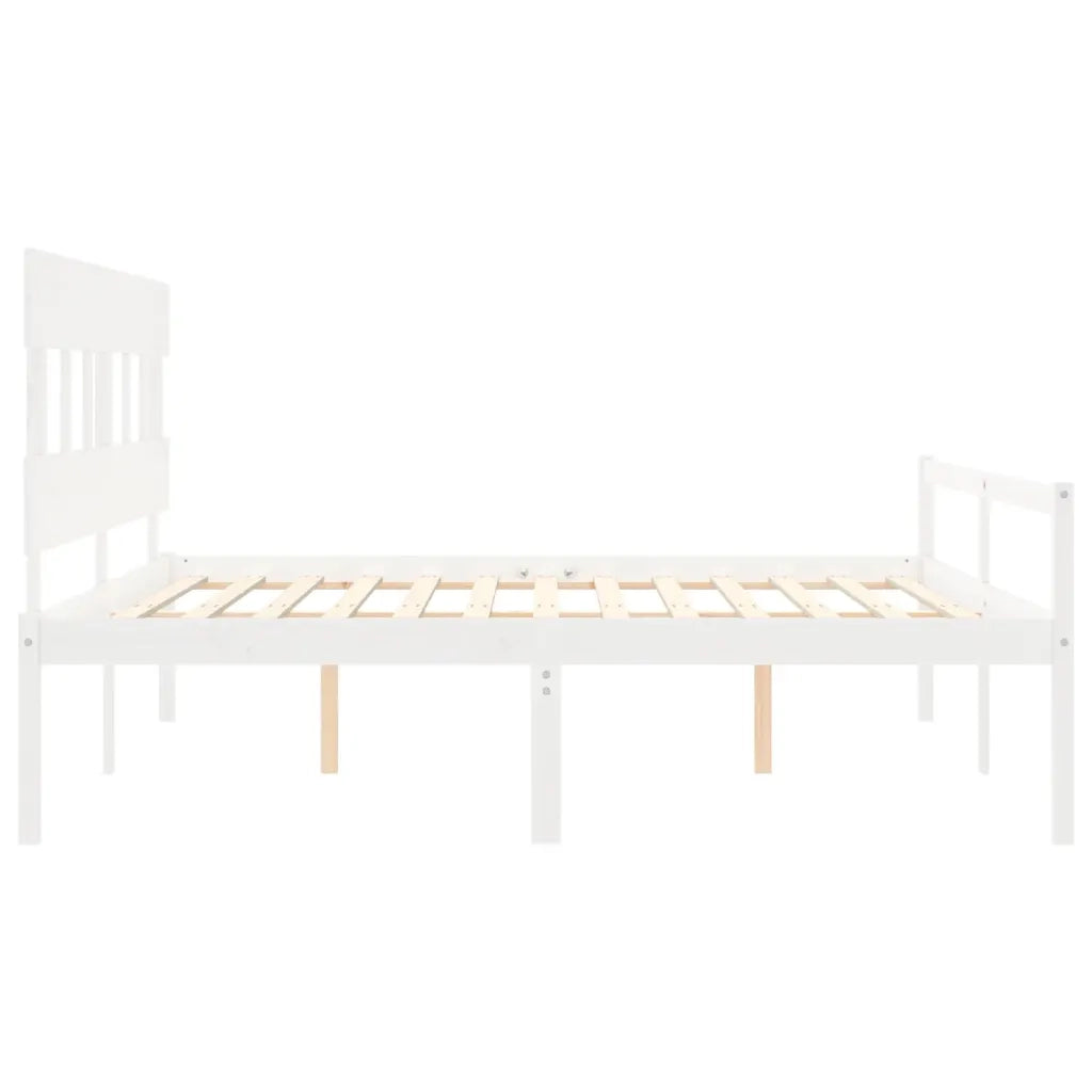 Letto per Anziani con Testiera Bianco 200x200 cm Legno Massello 3195437