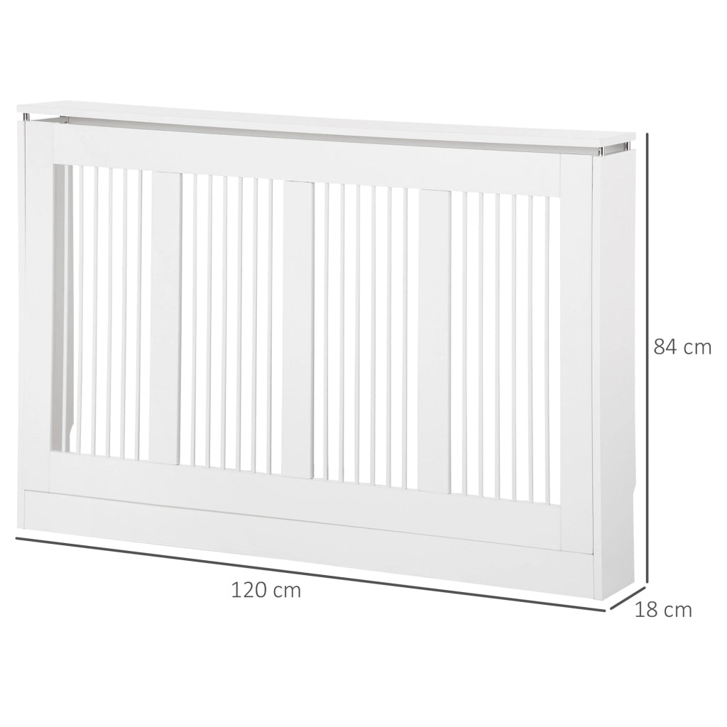 Copritermosifone a Doghe ¨C zephmum ¨C Bianco MDF Acciaio 120x18x84