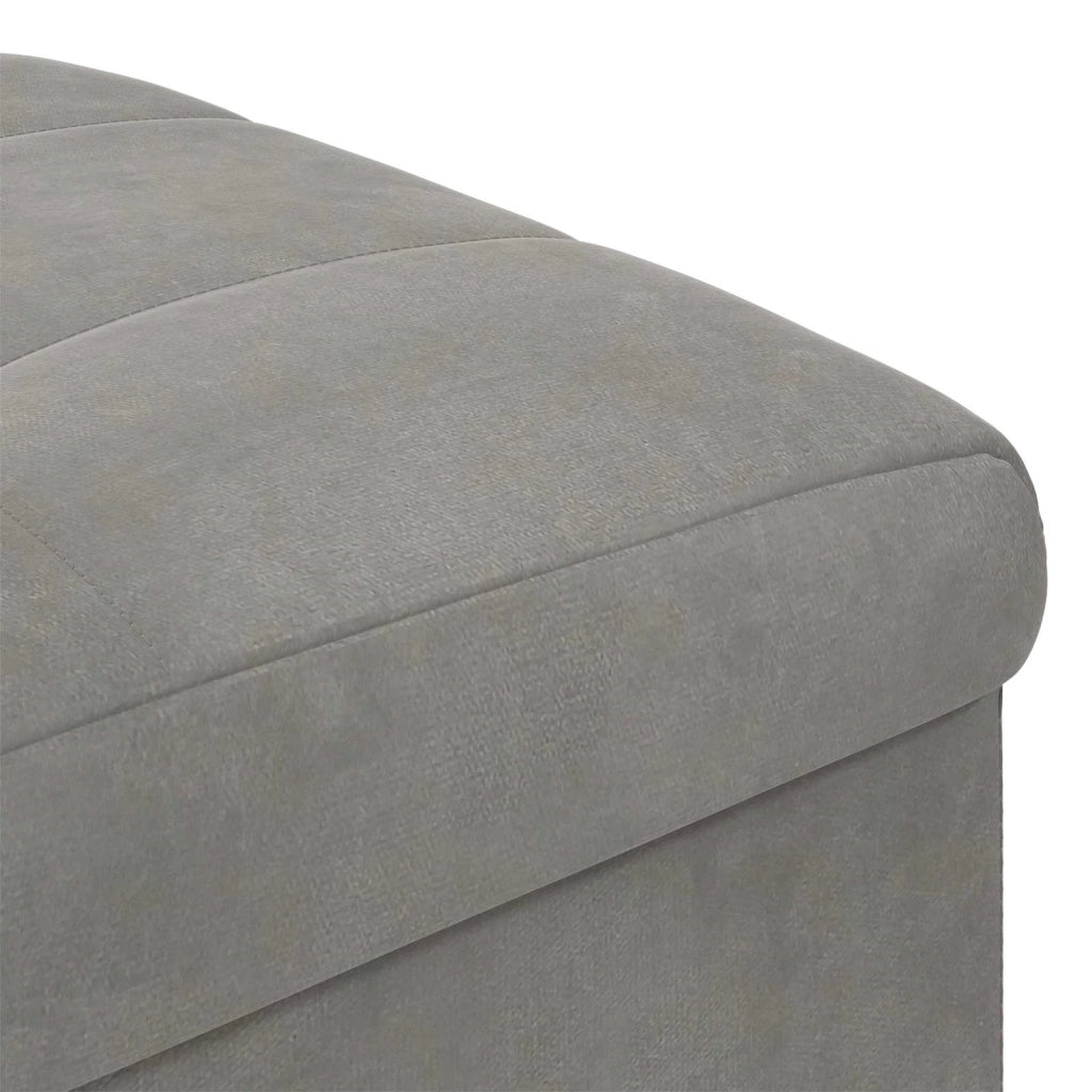 Pouf contenitore Grigio chiaro 40 x 40 x 45 cm Velluto 876810