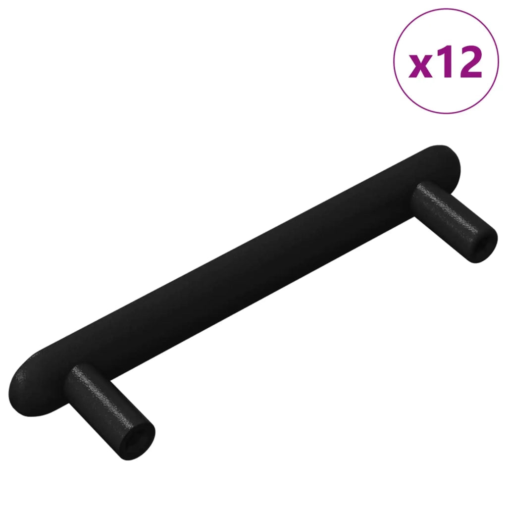 Maniglia per Armadio 12 pcs Nero 121 x 16.6 x 28.3 mm Ferro 864728